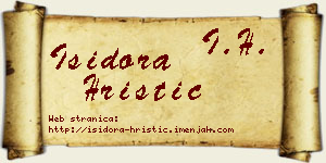 Isidora Hristić vizit kartica